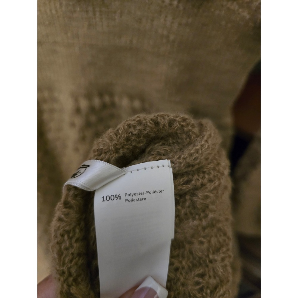 Cupshe Brown Pointelle Knit Sweater Dress Long Sleeve Cinched Waist Mini Small - Picture 5 of 5